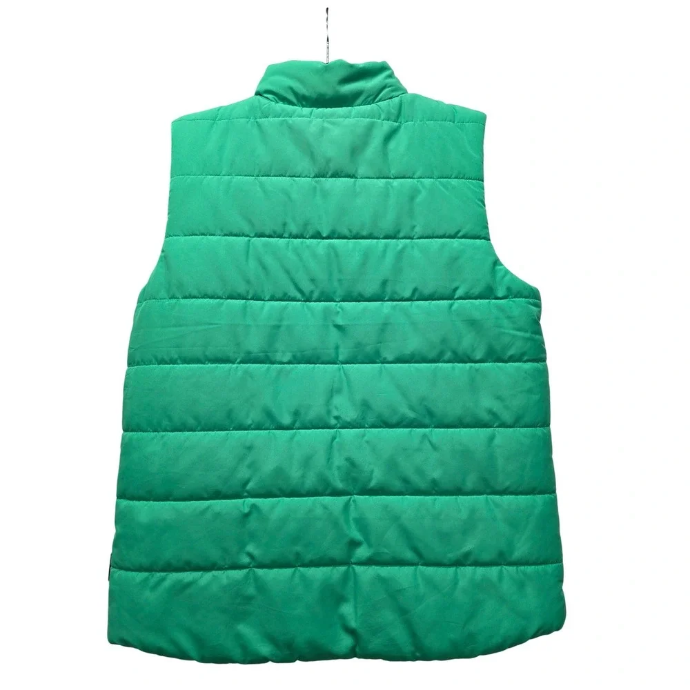 Mens‎ Reversible Puffer Vest Green Blue Quilted Full Zip Sleeveless Jacket L